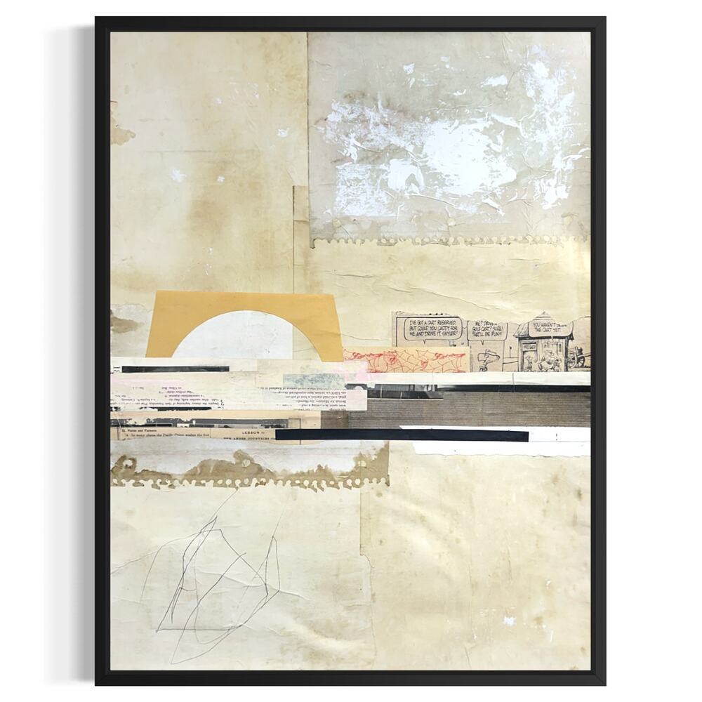 Original Mixed Media Modern Art Colllage Painting 18x24 "Quotennial" Signed